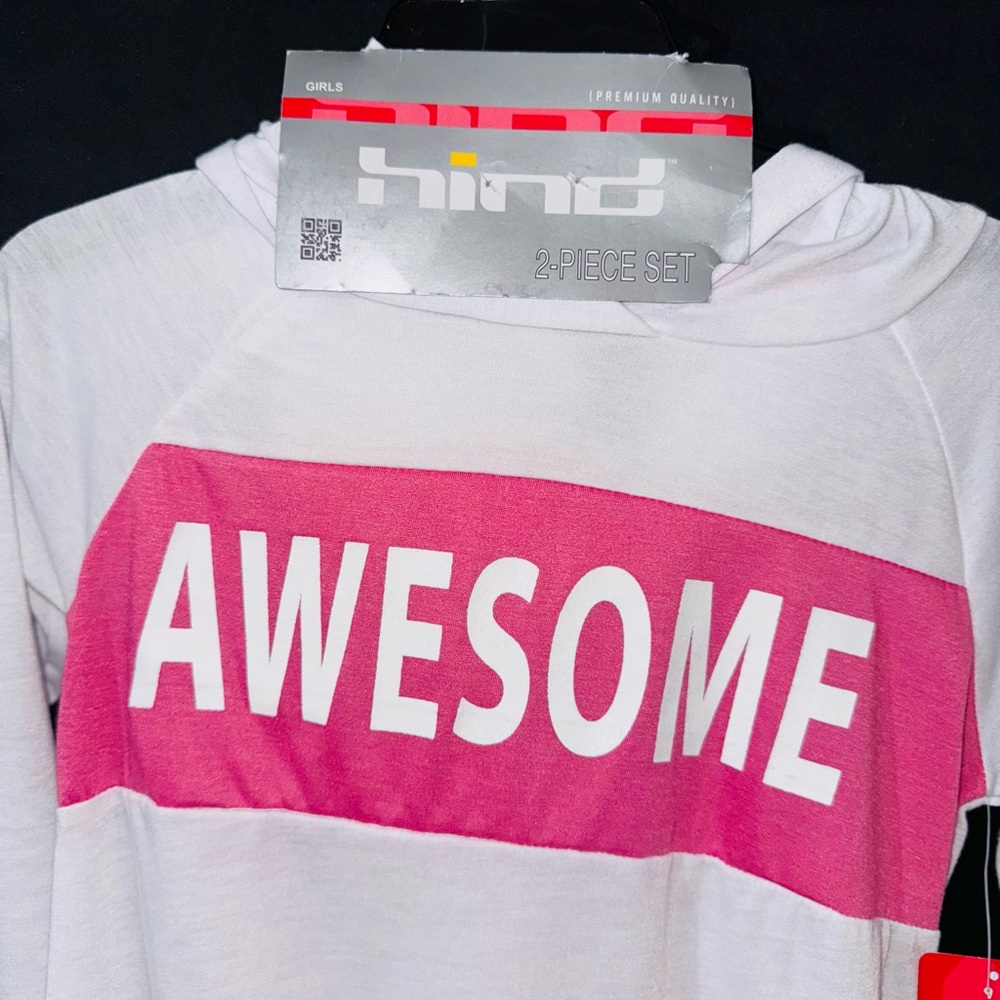 Hind Pink and White Awesome Sweatshirt